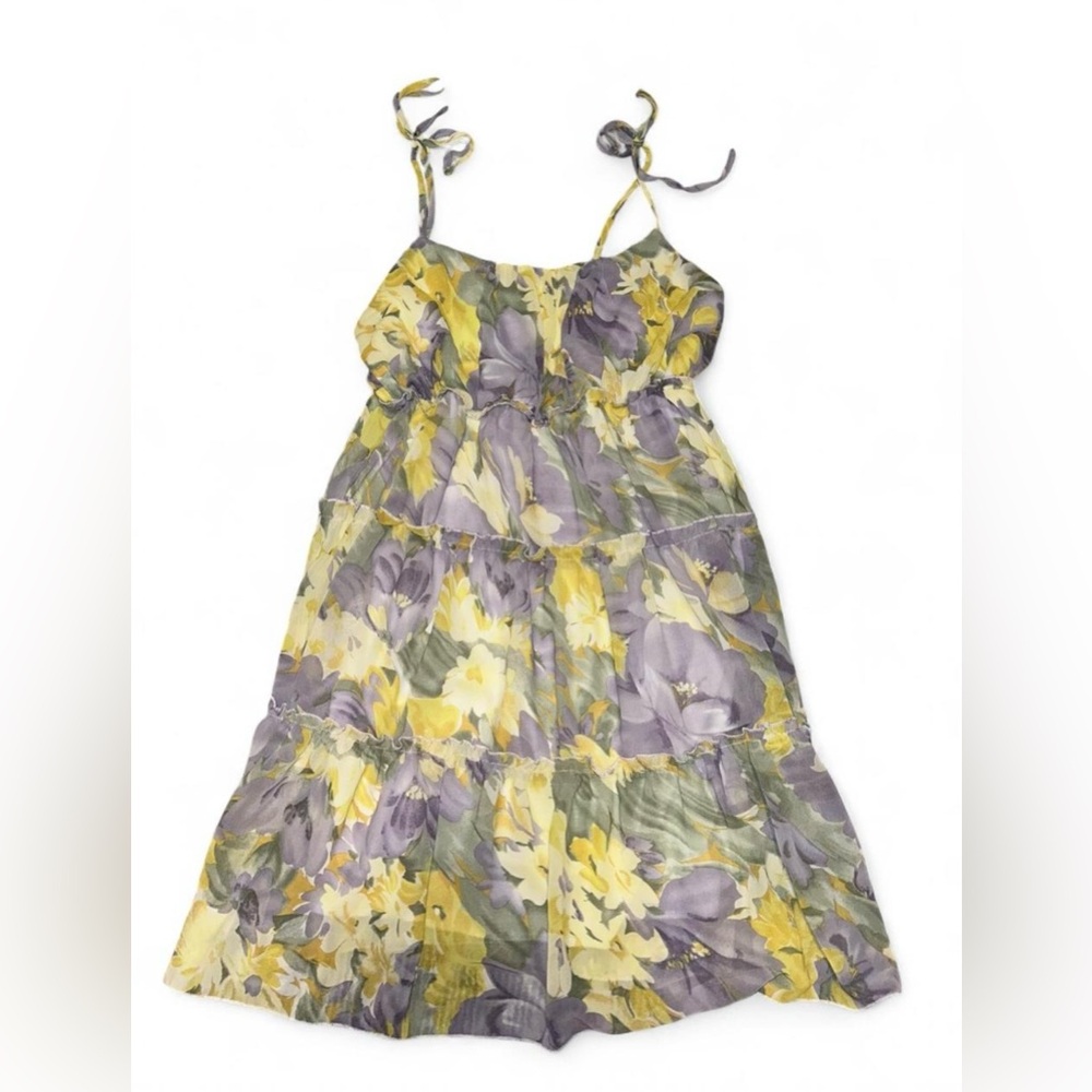 SHEIN Women’s Floral Dress in Yellow and Lavender Purple size small